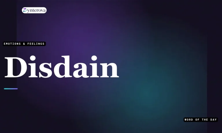 A comprehensive list of synonyms for disdain shown on a writing board.